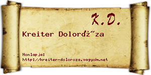 Kreiter Doloróza névjegykártya